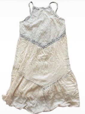 EARTHBOUND Cream Lace-Detail Slip Dress
